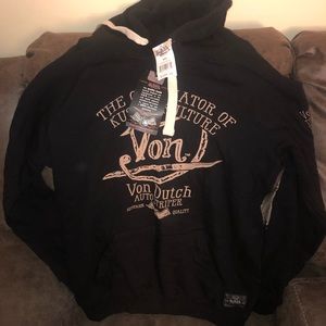 Von Dutch Hoodie Size:XXL Color:Black